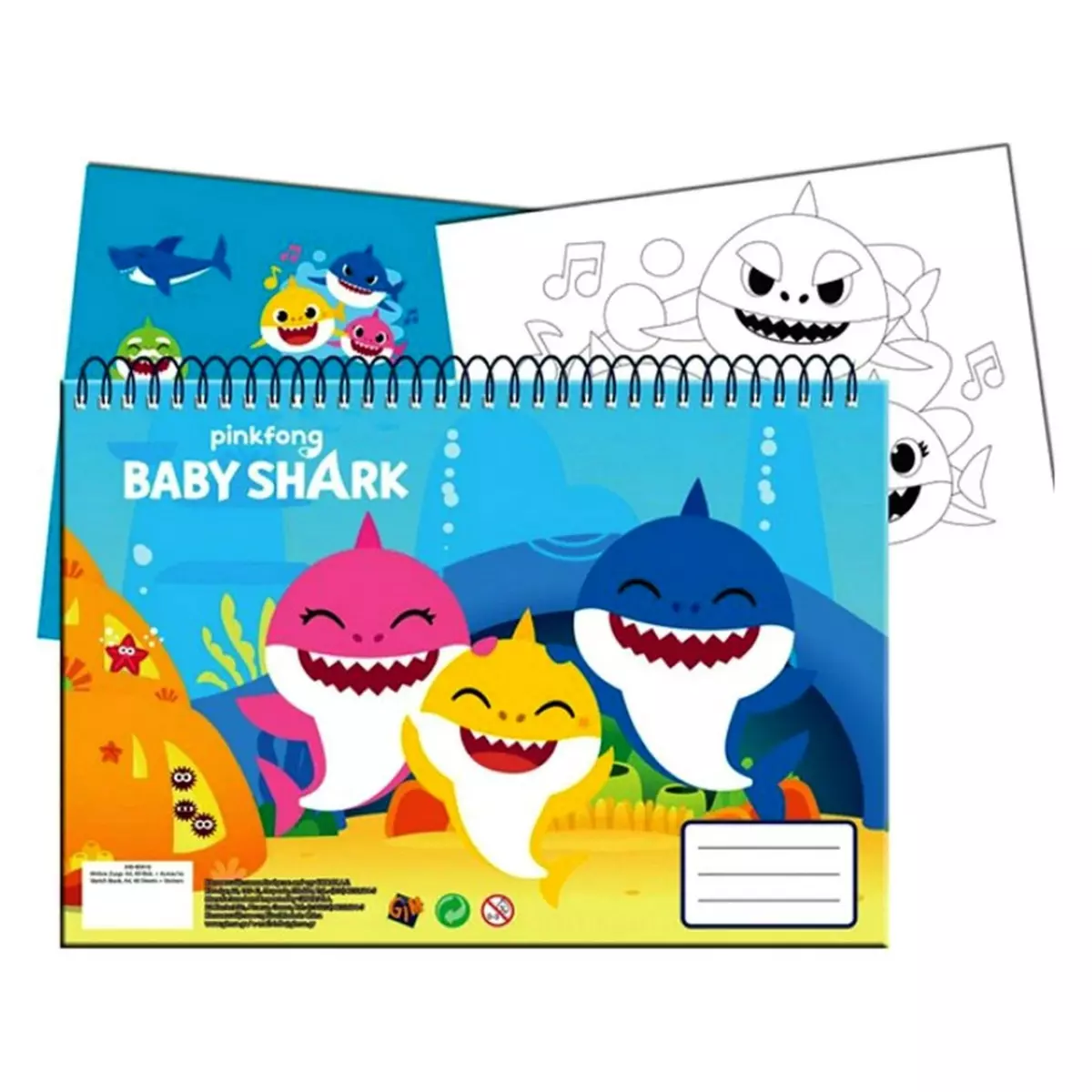 Shark Cahier de dessin Baby Shark livre de coloriage A4 + Stickers autocollant
