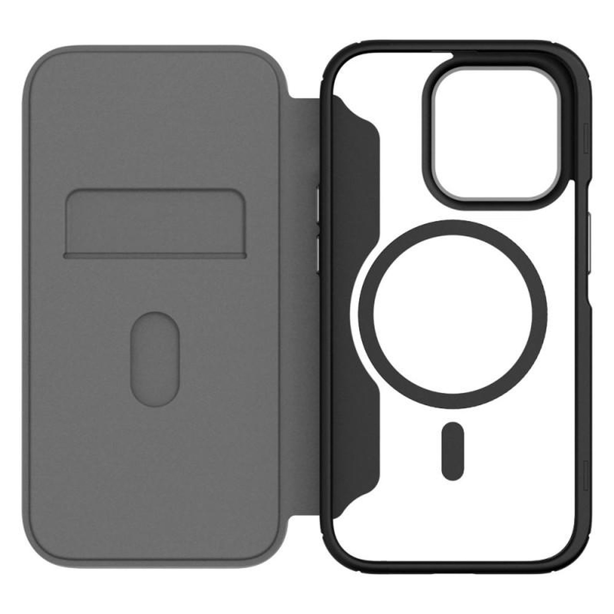 Qdos Etui Folio Hybrid Fold + Snap QDOS pour iPhone 14 Pro Transparent