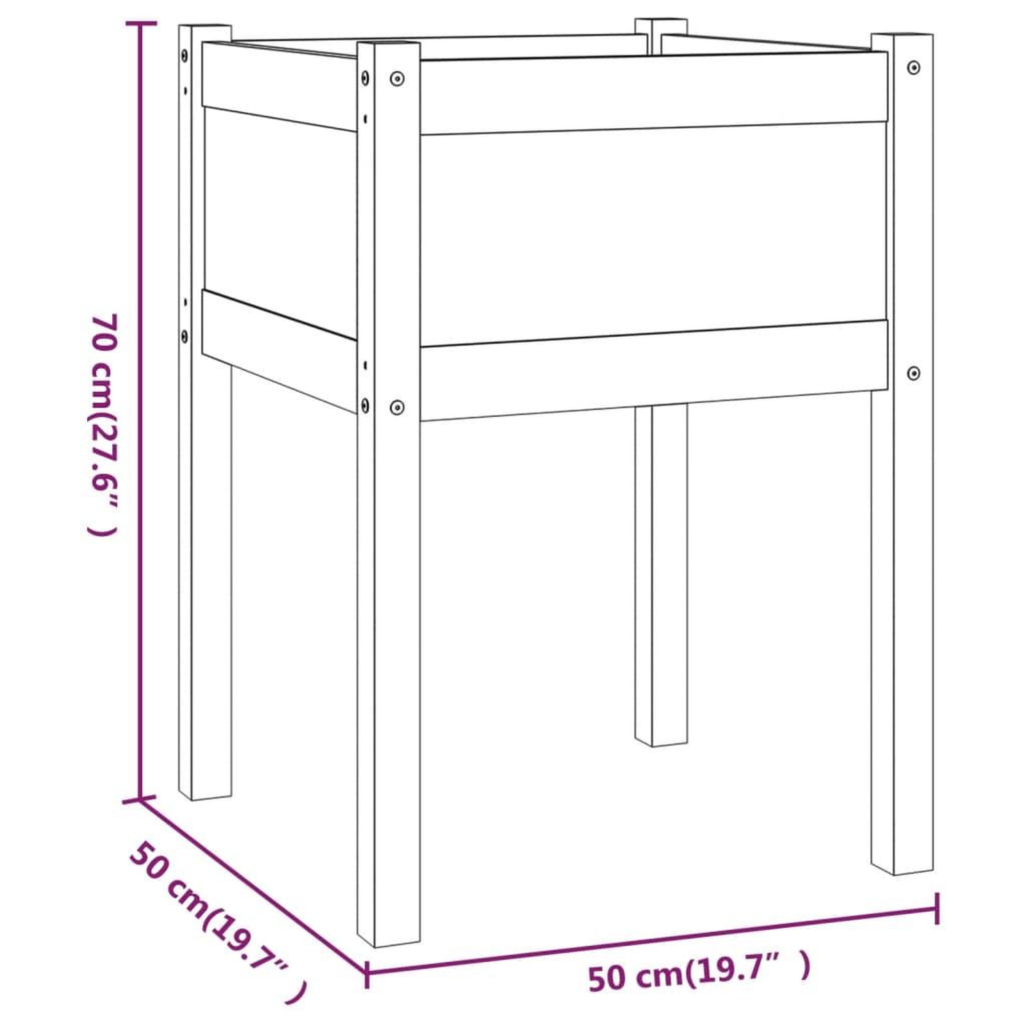 Voir la diapositive 6 : VIDAXL Jardinieres d'exterieur 2 pcs 50x50x70 cm bois de pin massif