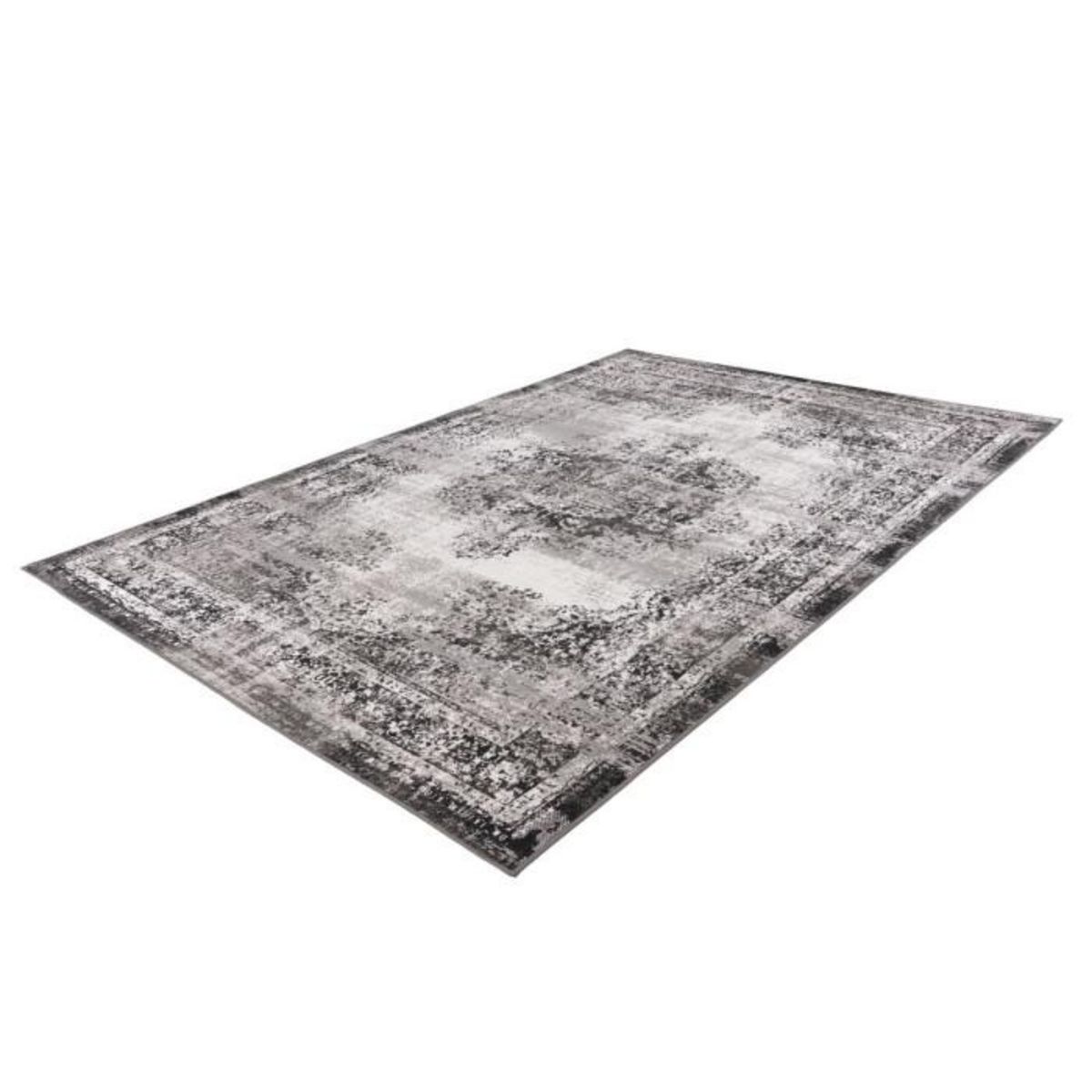 Paris Prix Tapis Effet Vieilli à Poils Courts  Ariya  Anthracite