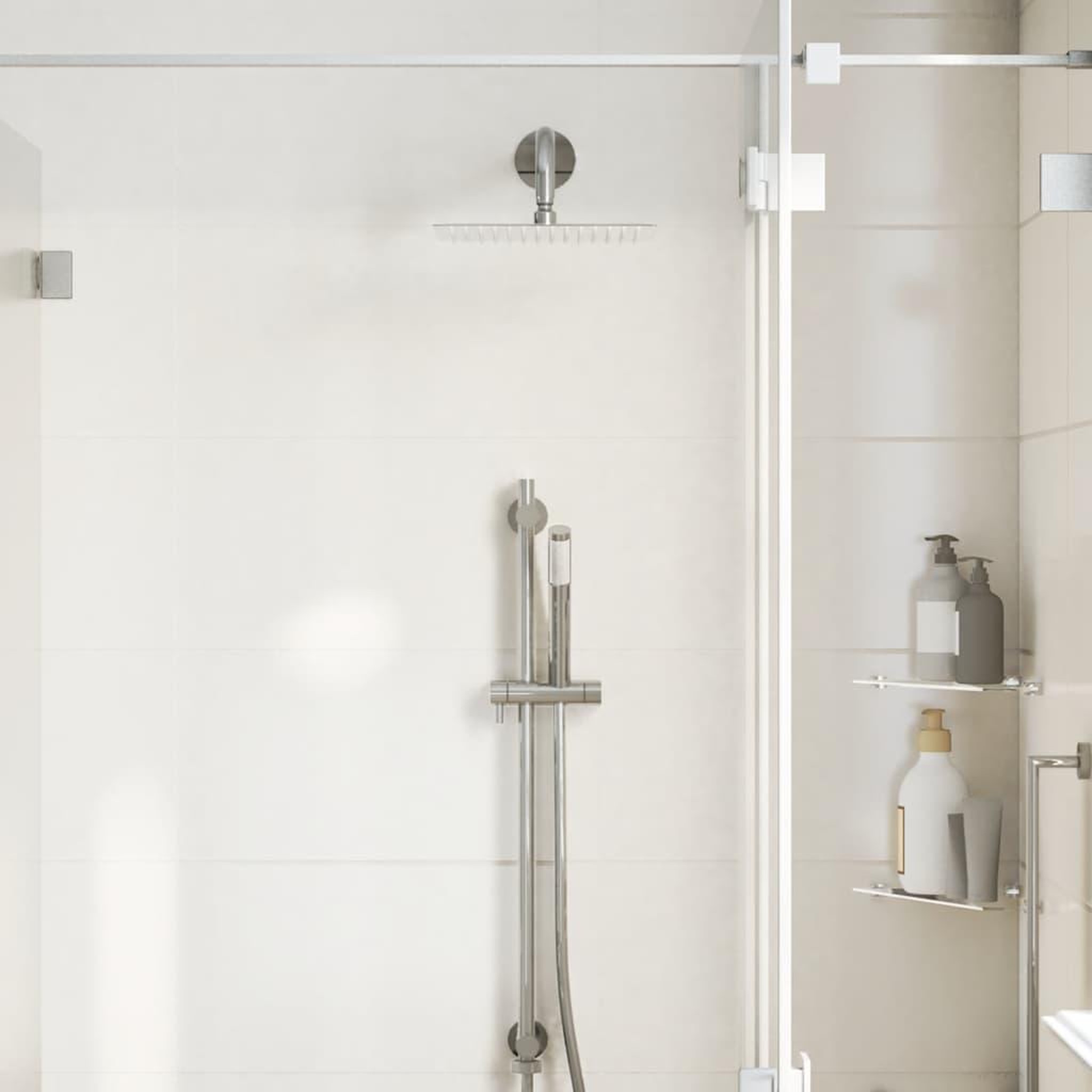 Voir la diapositive 3 : VIDAXL Pomme de douche pluie acier inoxydable 304 25x25 cm carree