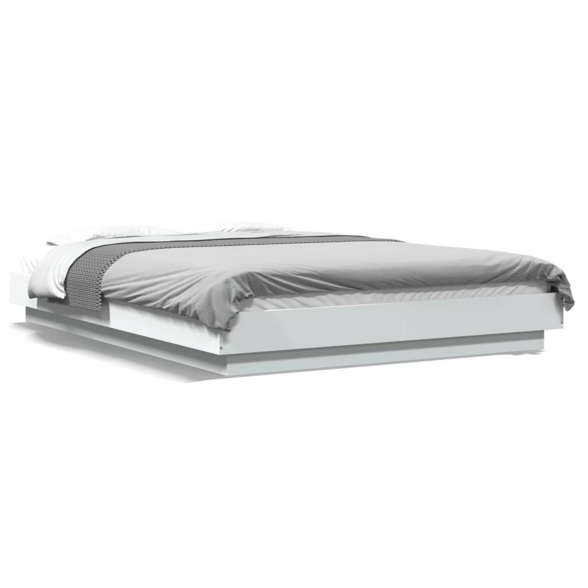 VIDAXL Cadre de lit avec lumieres LED sans matelas blanc 120x200 cm