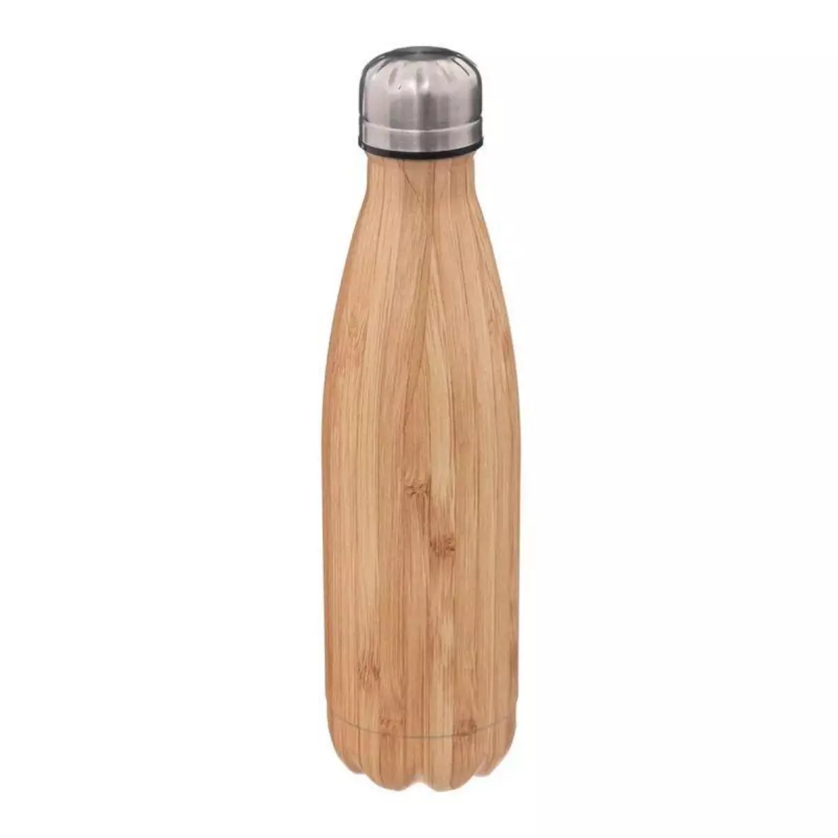  Bouteille Isotherme Inox  Effet Bambou  0,5L Beige