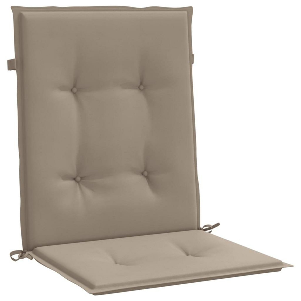 VIDAXL Coussins de chaise de jardin a dossier bas lot de 2 taupe