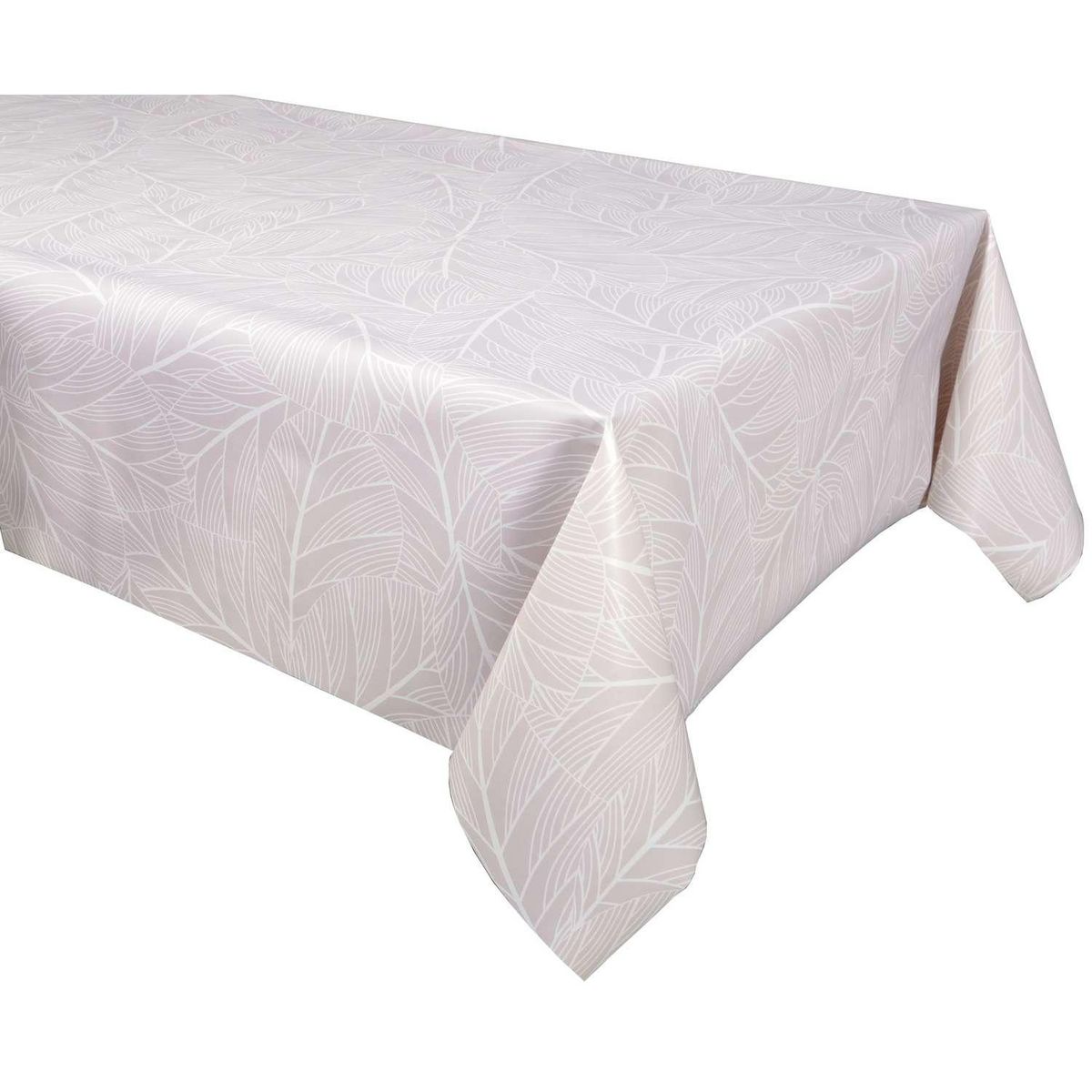 HABITABLE Nappe en toile cirée rectangulaire Eloa - 140 x 250 cm - Ecru