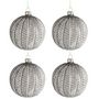 Voir la diapositive 1 : Paris Prix Lot de 4 Boules de Noël  Ronde Imprimé  10cm Gris