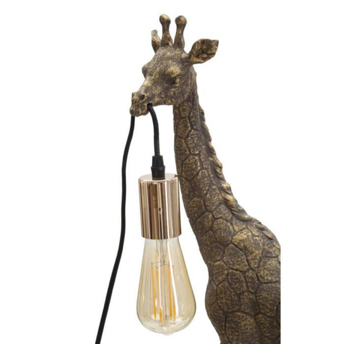 Paris Prix Lampe à Poser en Résine  Girafe  60cm Or Foncé