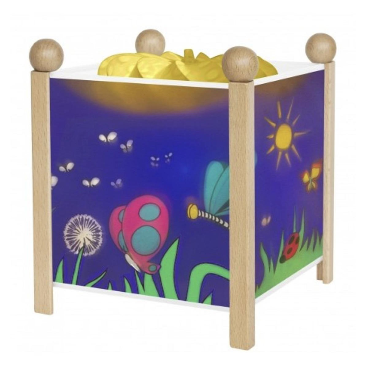 Trousselier Veilleuse lanterne magique papillons - bois naturel-