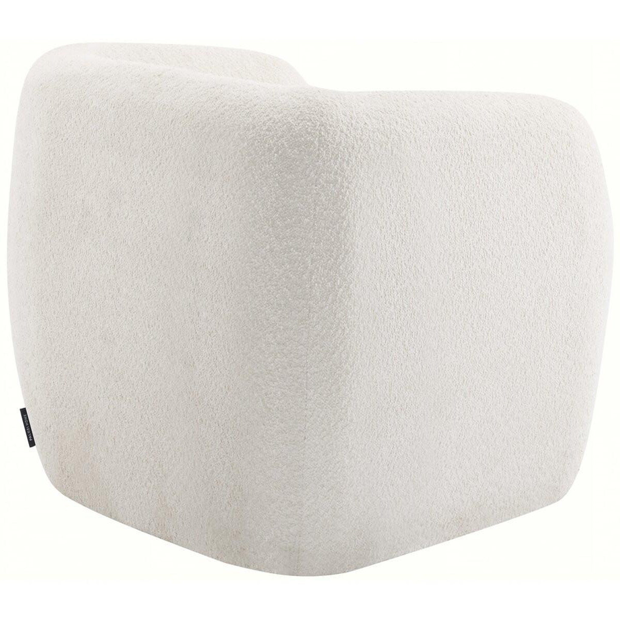 Voir la diapositive 4 : Habitat et Jardin Fauteuil tissu bouclette  Washington  - Blanc