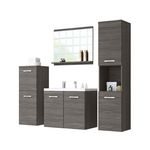 Habitat et Jardin Ensemble de salle de bain  Malo  - 4 pièces -  Gris