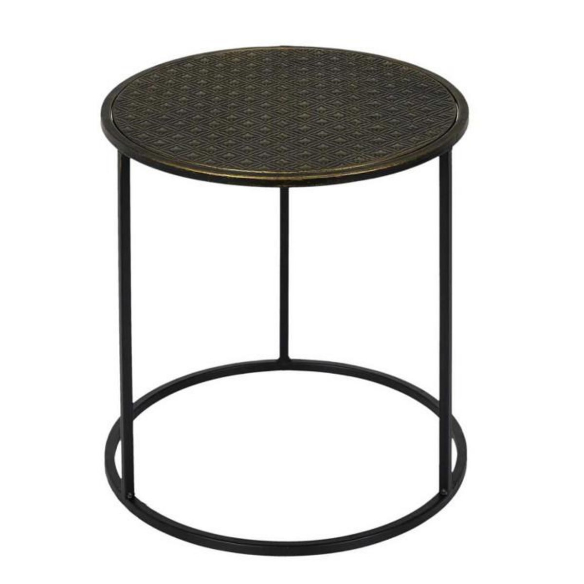 Paris Prix Lot de 2 Tables Gigognes  Mirage  40cm Noir & Or