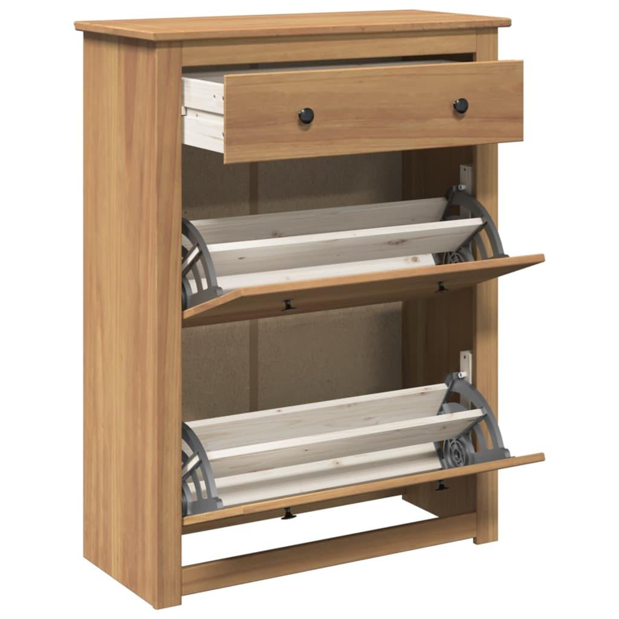 Voir la diapositive 5 : VIDAXL Armoire a chaussures Panama 80x35x105 cm bois de pin massif