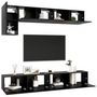 Voir la diapositive 3 : VIDAXL Ensemble de meuble TV 5 pcs Noir Bois d'ingenierie