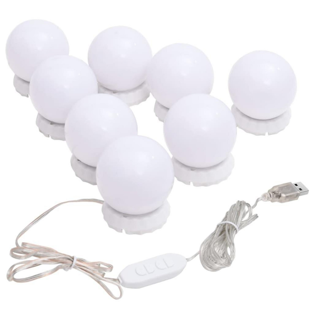 VIDAXL Lampe de miroir avec 8 ampoules LED Blanc chaud et blanc froid