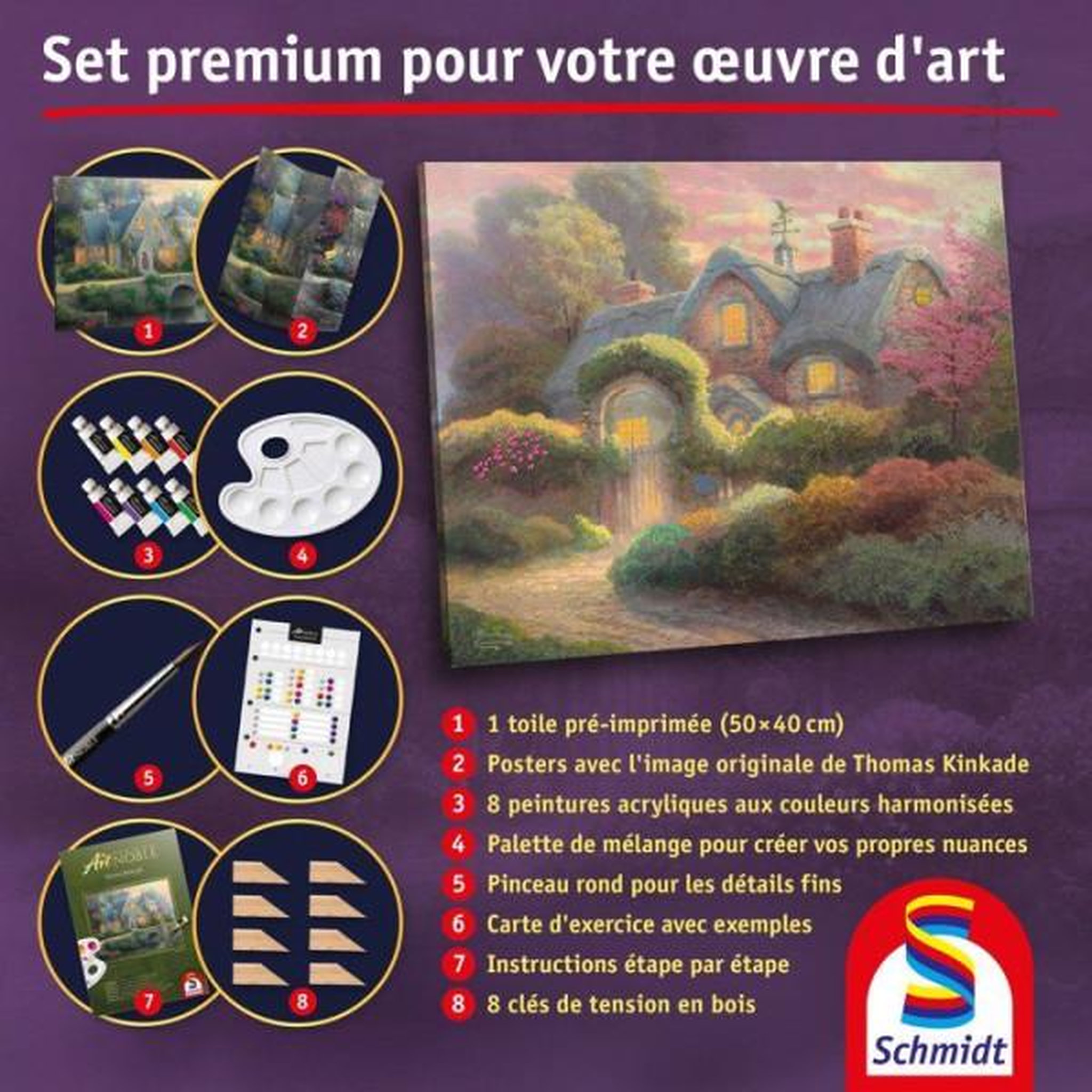Voir la diapositive 4 : Schmidt Spiele My Art Noble - Kit de peinture Premium - SCHMIDT SPIELE - Cotage Fleuri - Des 12 ans