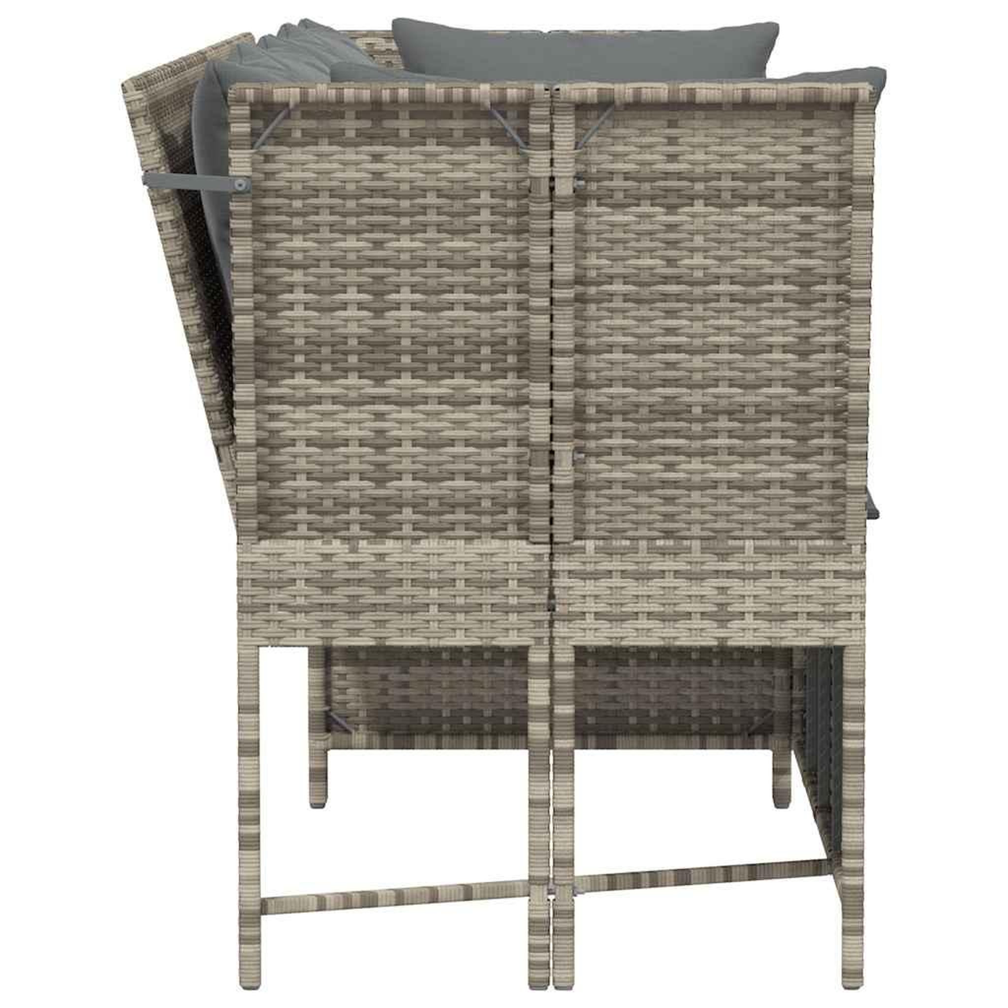 Voir la diapositive 5 : VIDAXL Canape de jardin et coussins gris clair resine tressee