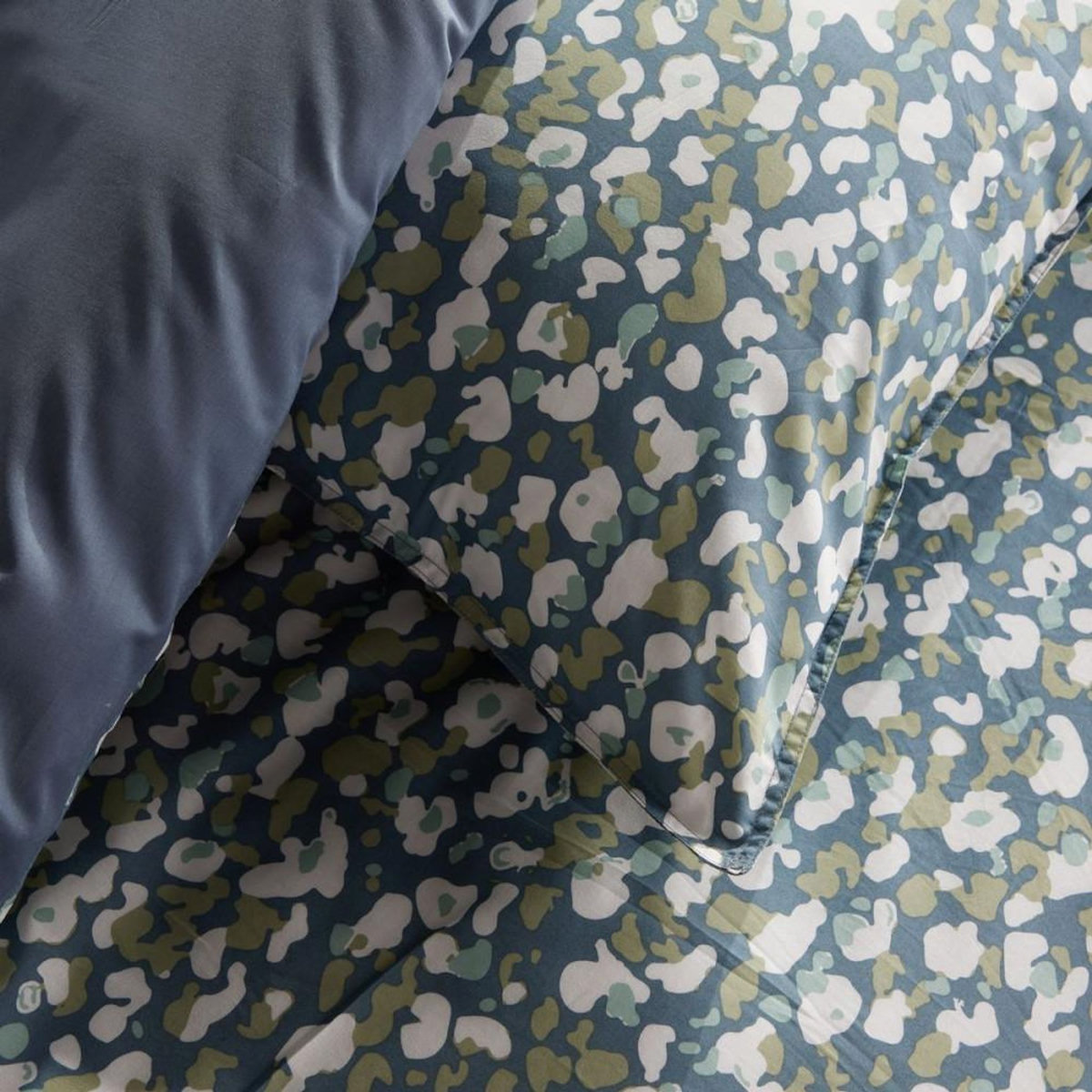 Today Parure de lit - TODAY - Sunshine - 2 personnes - 220 x 240 cm - Coton imprimé floral bleu