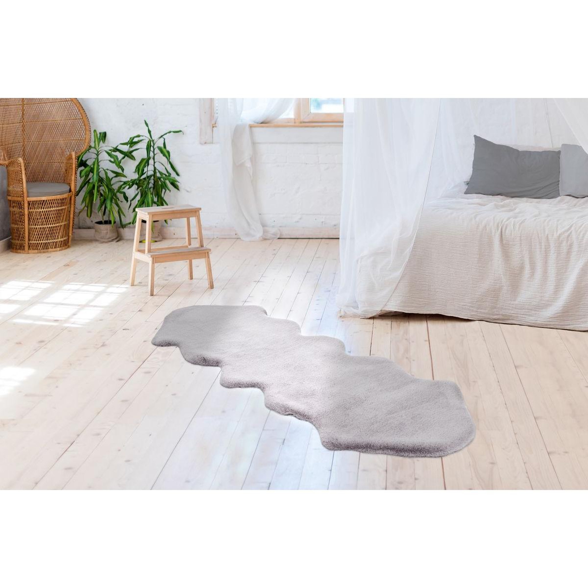 Voir la diapositive 2 : Paris Prix Tapis déco  sheep  60x180cm bleu gris