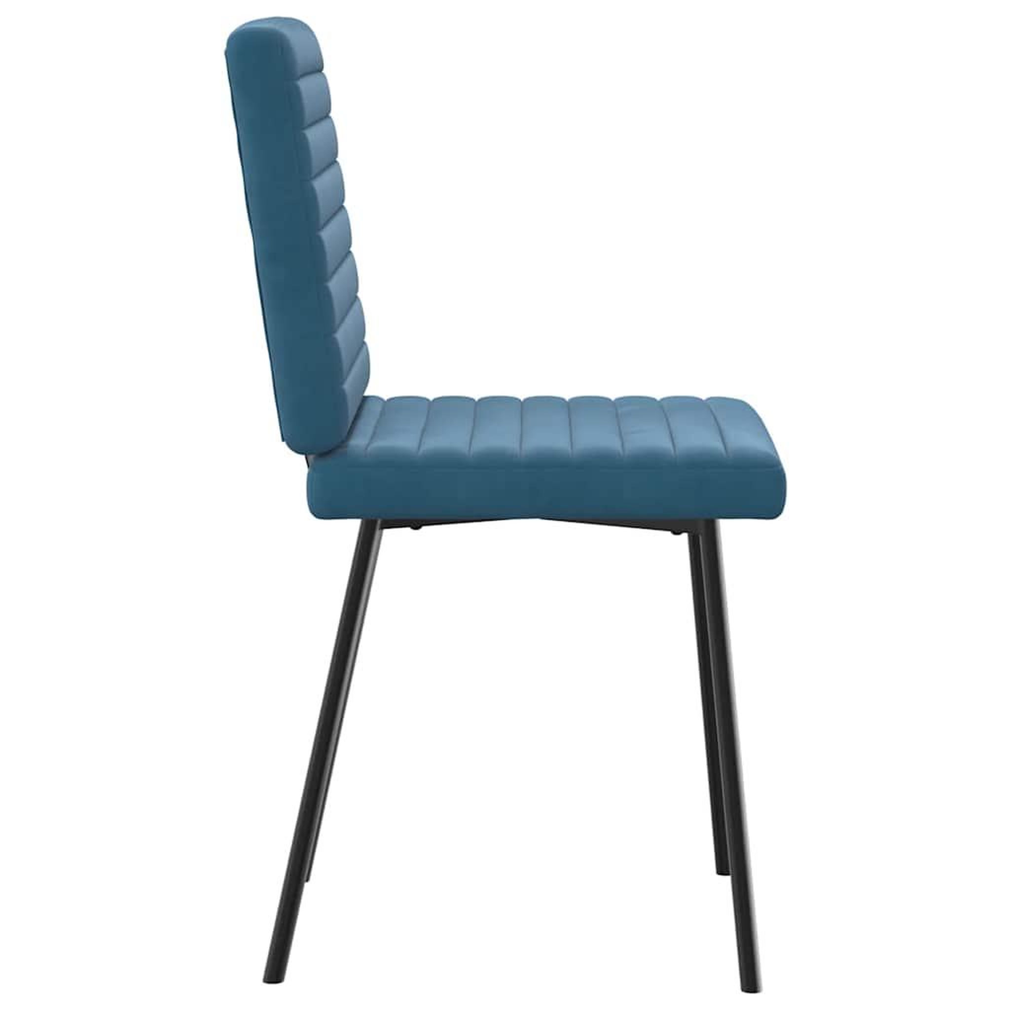 Voir la diapositive 5 : VIDAXL Chaises a manger lot de 2 Bleu Velours