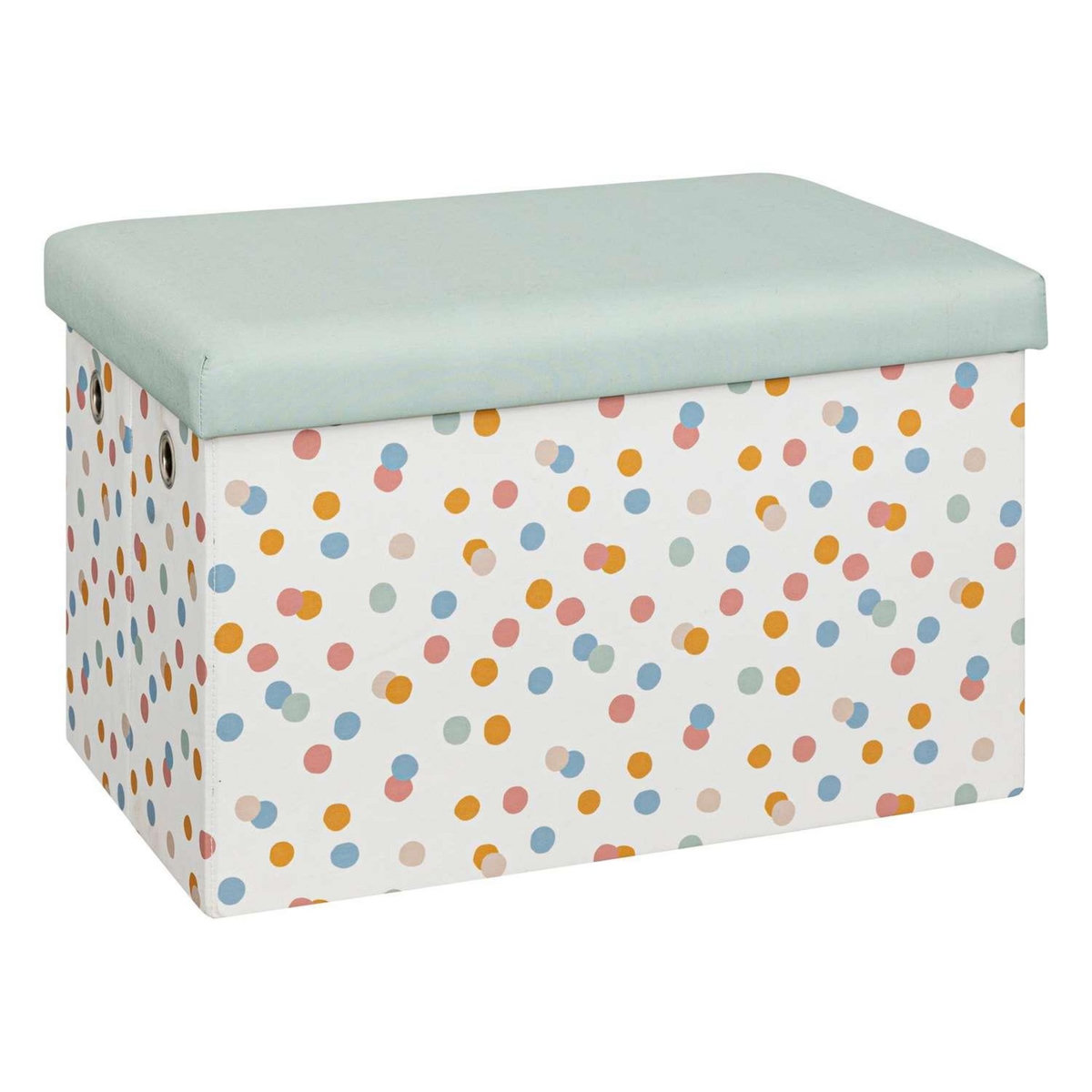 ATMOSPHERA Pouf de rangement pliant POIS - Bleu