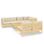 Voir la diapositive 2 : VIDAXL Salon de jardin 8 pcs avec coussins creme Bois de pin massif