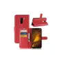 amahousse Housse rouge Xiaomi Pocophone F1 folio grainé fermeture par languette aimantée