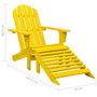Voir la diapositive 6 : VIDAXL Chaise de jardin Adirondack avec pouf bois de sapin jaune
