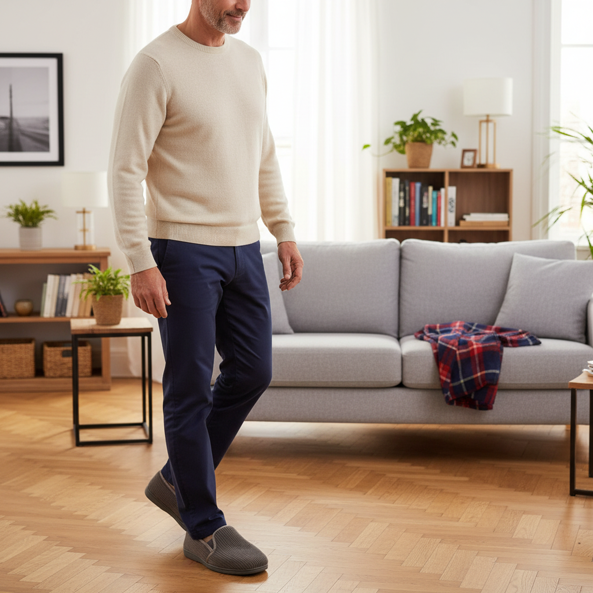 Voir la diapositive 4 : OZABI Ozabi pantoufles charentaises homme fabriquées en espagne, effet structuré