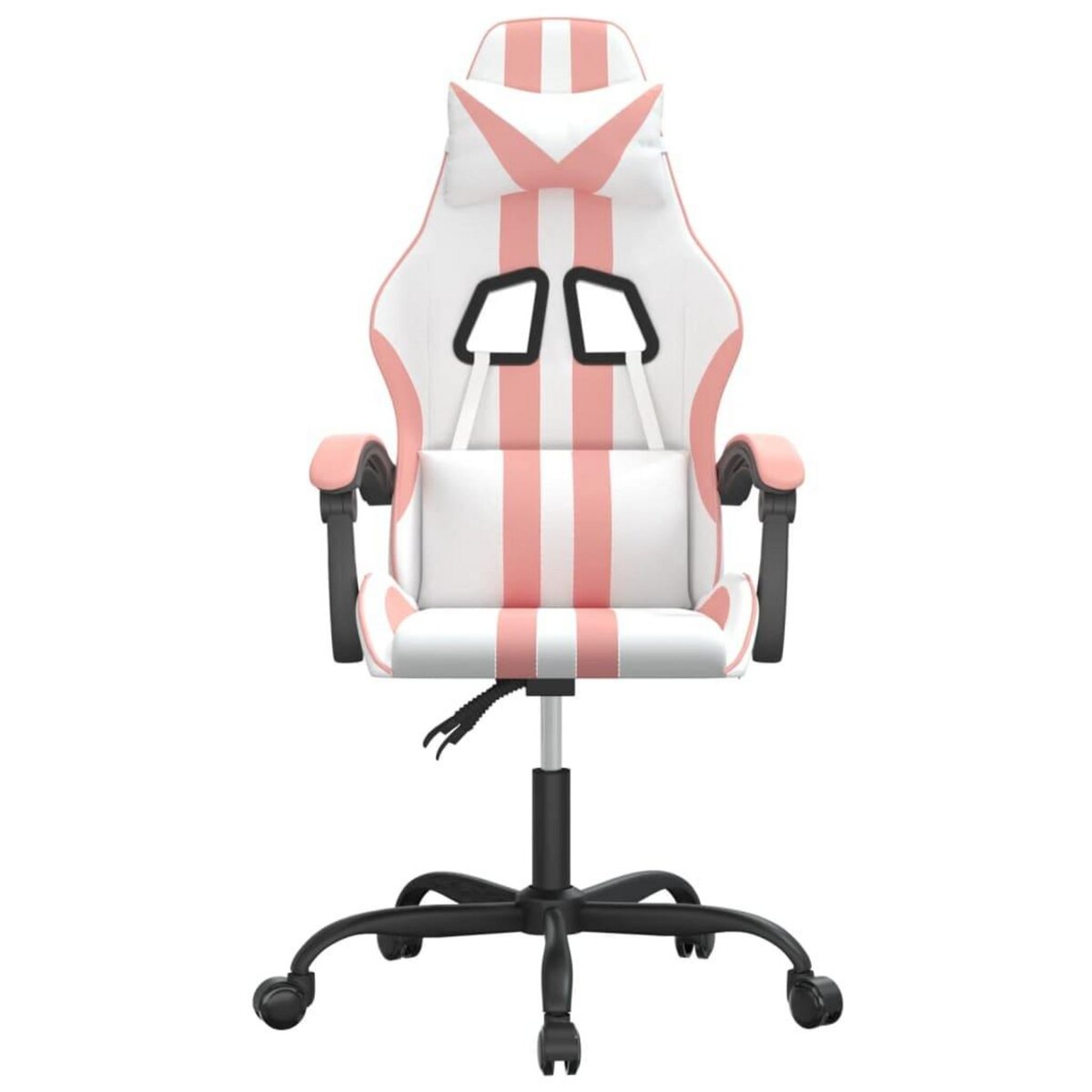 VIDAXL Chaise de jeu pivotante Blanc et rose Similicuir