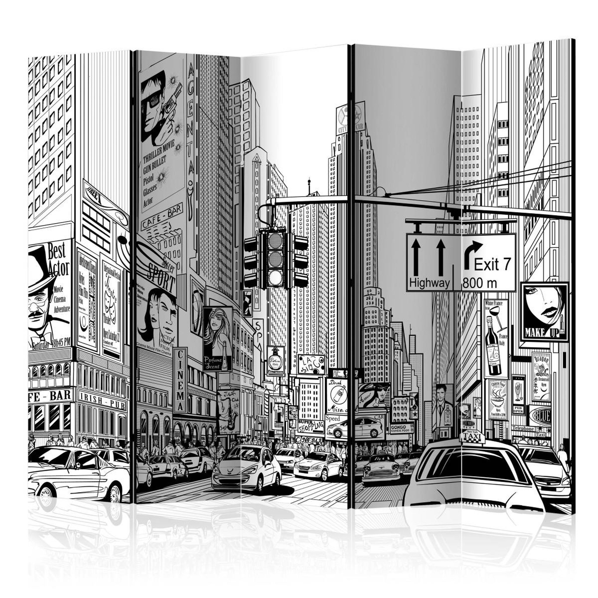 Paris Prix Paravent 5 volets  street in new york city  172x225cm