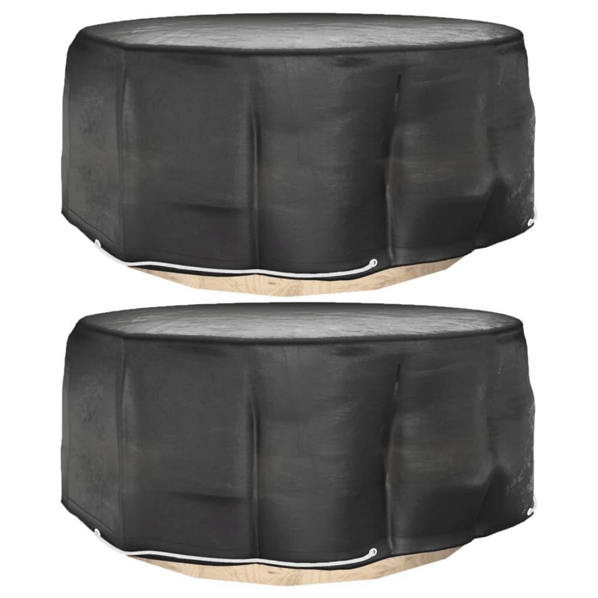 VIDAXL Housses pour meubles de jardin 2 pcs 10 œillets Ø260x90 cm rond