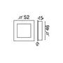 ESPACE-BRICOLAGE Poignée cuvette carrée à encastrer - Avec platine poussoir - Diamètre 52 mm - Inox Brossé