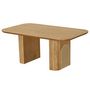 Voir la diapositive 3 : LISA DESIGN Milazzo - table basse - bois plaqué chêne et cannage - 120 cm