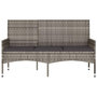 Voir la diapositive 3 : VIDAXL Banc de jardin a 3 places avec coussins Gris Resine tressee