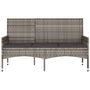 Voir la diapositive 3 : VIDAXL Banc de jardin a 3 places avec coussins Gris Resine tressee