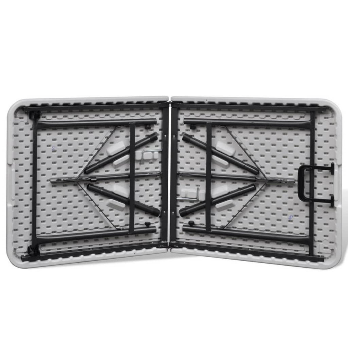 VIDAXL Table de jardin pliable 122 cm blanche en HDPE