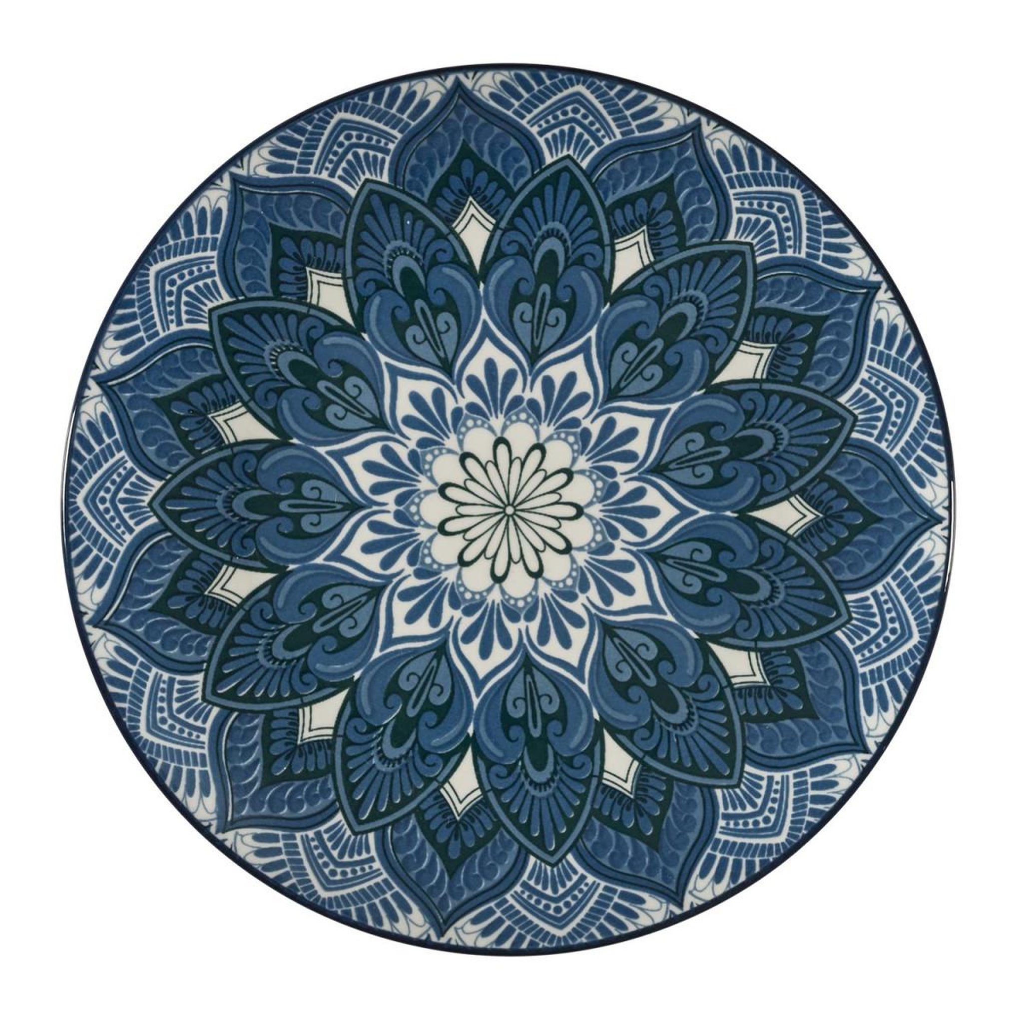 Voir la diapositive 6 : The Home Deco Factory Service de table 12 pièces  mandala  27cm bleu