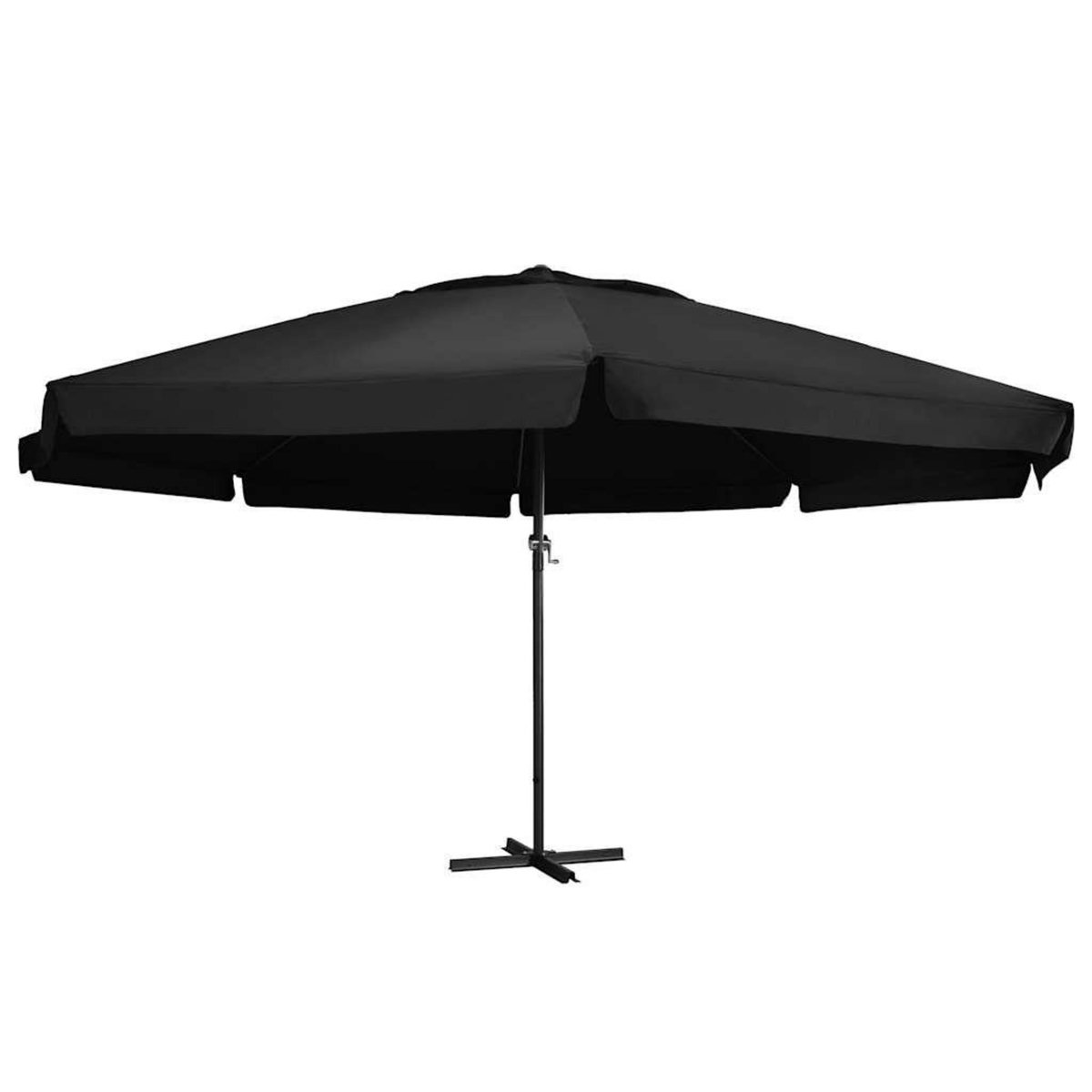 VIDAXL Parasol de jardin avec mat en aluminium 600 cm noir