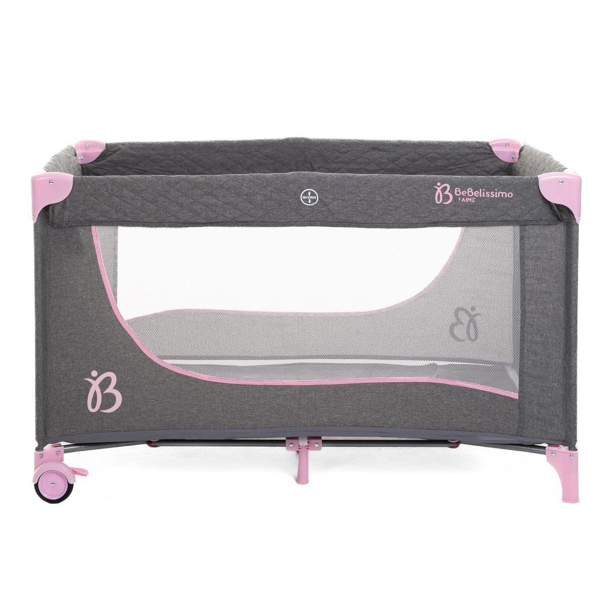 BEBELISSIMO BEBELISSIMO - Lit parapluie bébé - berceau bébé - dès la naissance - Nuit - lit pliant - rose