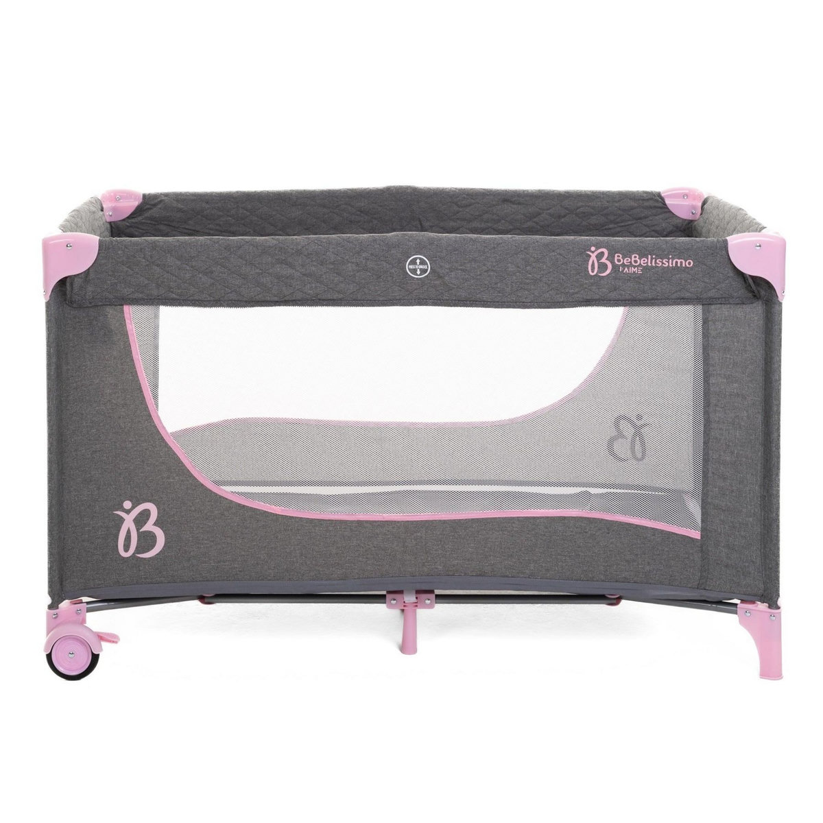 BEBELISSIMO BEBELISSIMO - Lit parapluie bébé - berceau bébé - dès la naissance - Nuit - lit pliant - rose