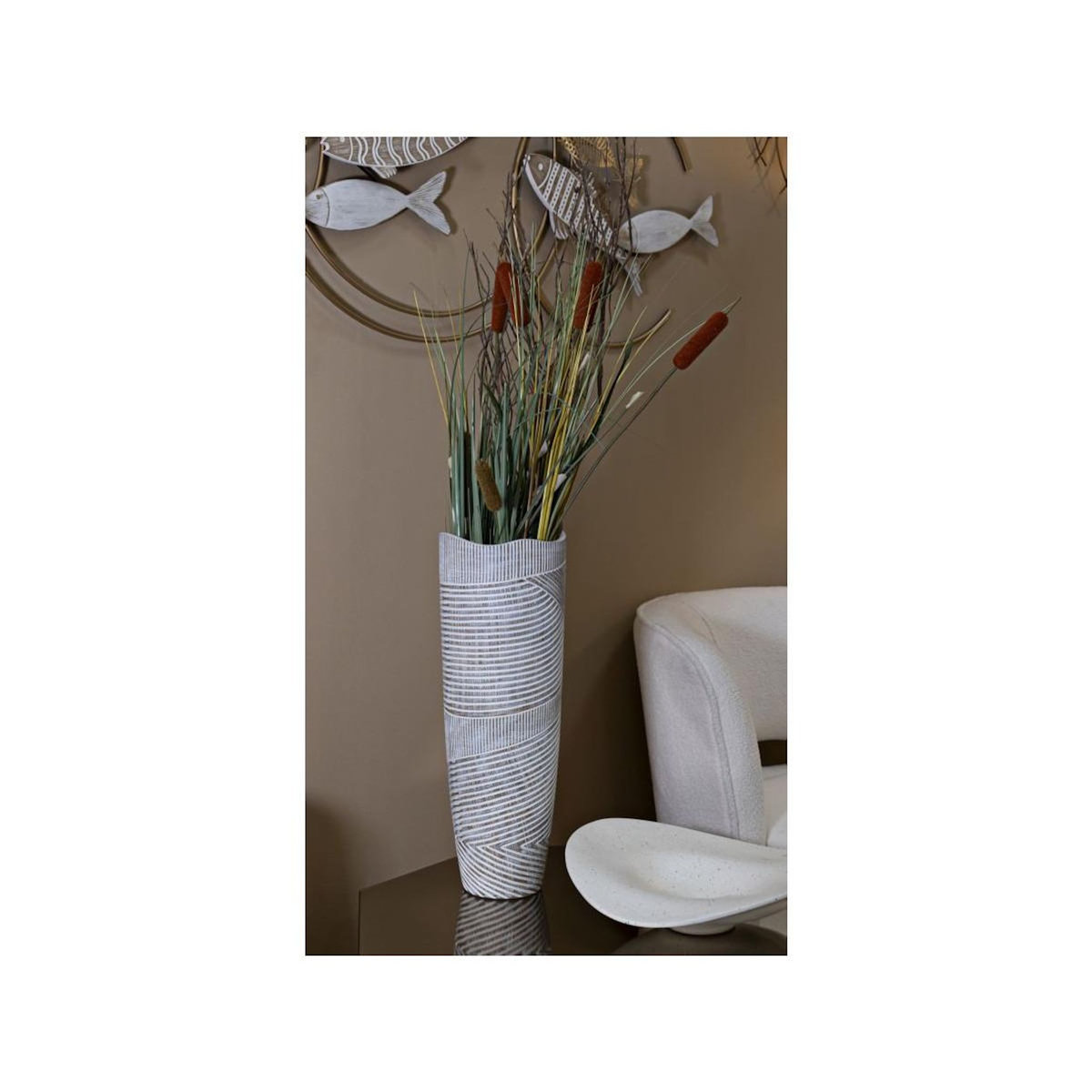Paris Prix Cache-Pot Déco en Résine  Woody  55cm Multicolore