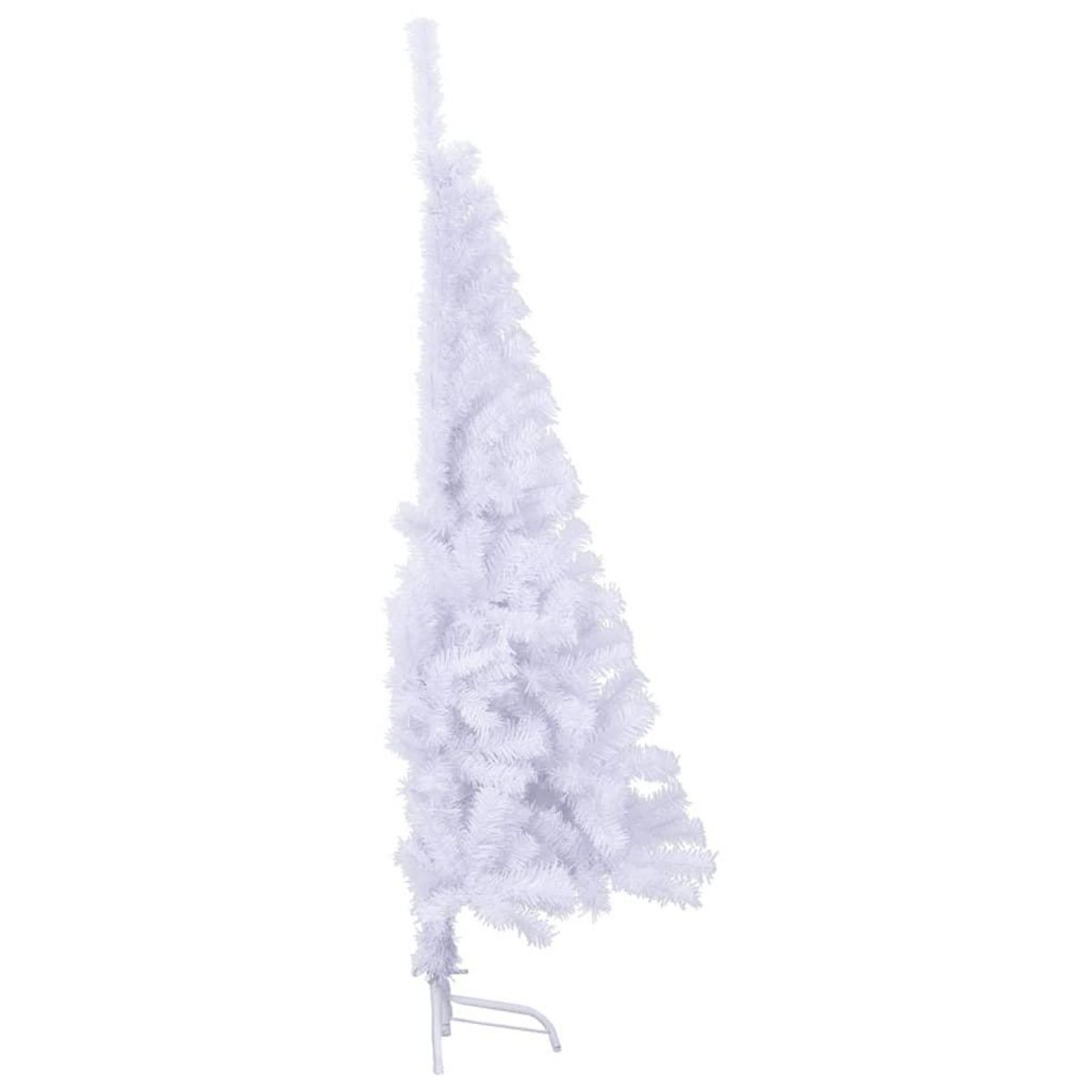 VIDAXL Sapin de Noël artificiel moitie avec support blanc 150 cm PVC