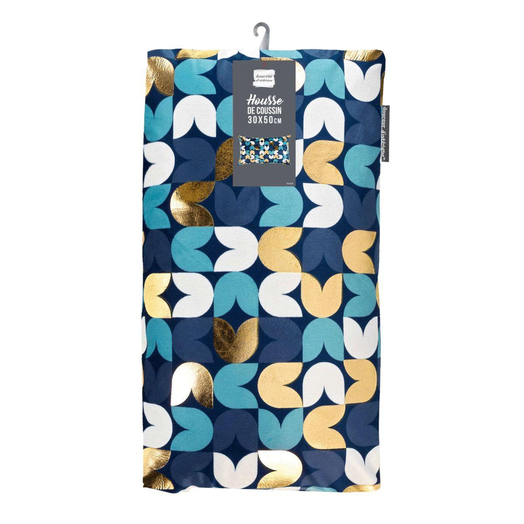 Voir la diapositive 3 : Douceur d'Intérieur Housse de coussin déco  vivaldi  30x50cm bleu
