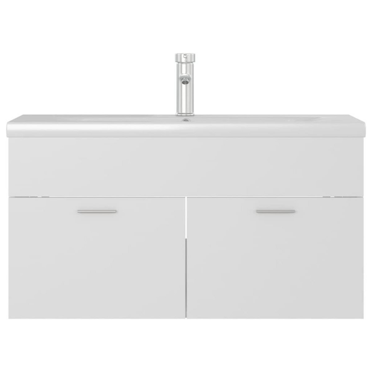 VIDAXL Armoire d'evier avec lavabo integre Blanc Agglomere