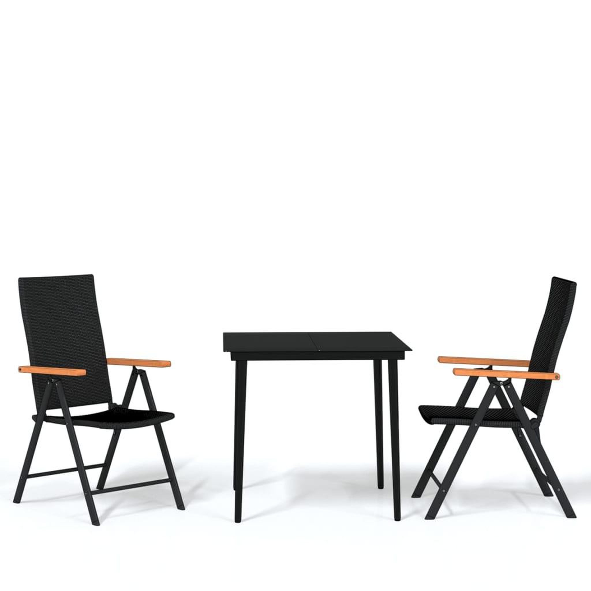 Voir la diapositive 2 : VIDAXL Ensemble a manger de jardin 3 pcs Noir