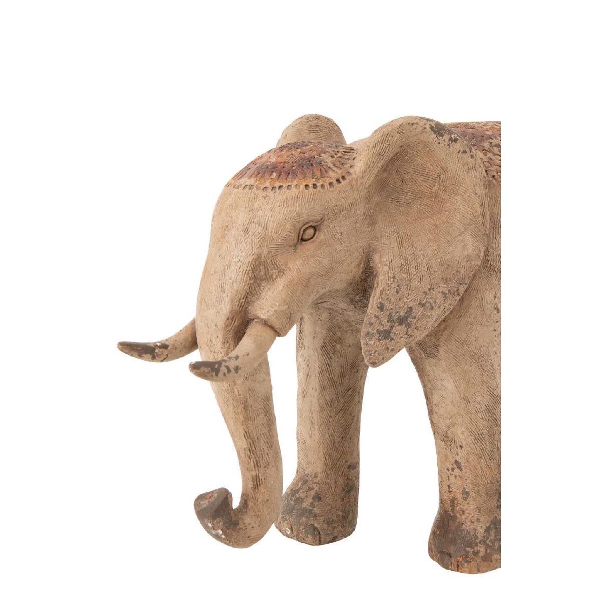 Voir la diapositive 5 : J-LINE Statue éléphant extérieur  antik  80cm multicolore