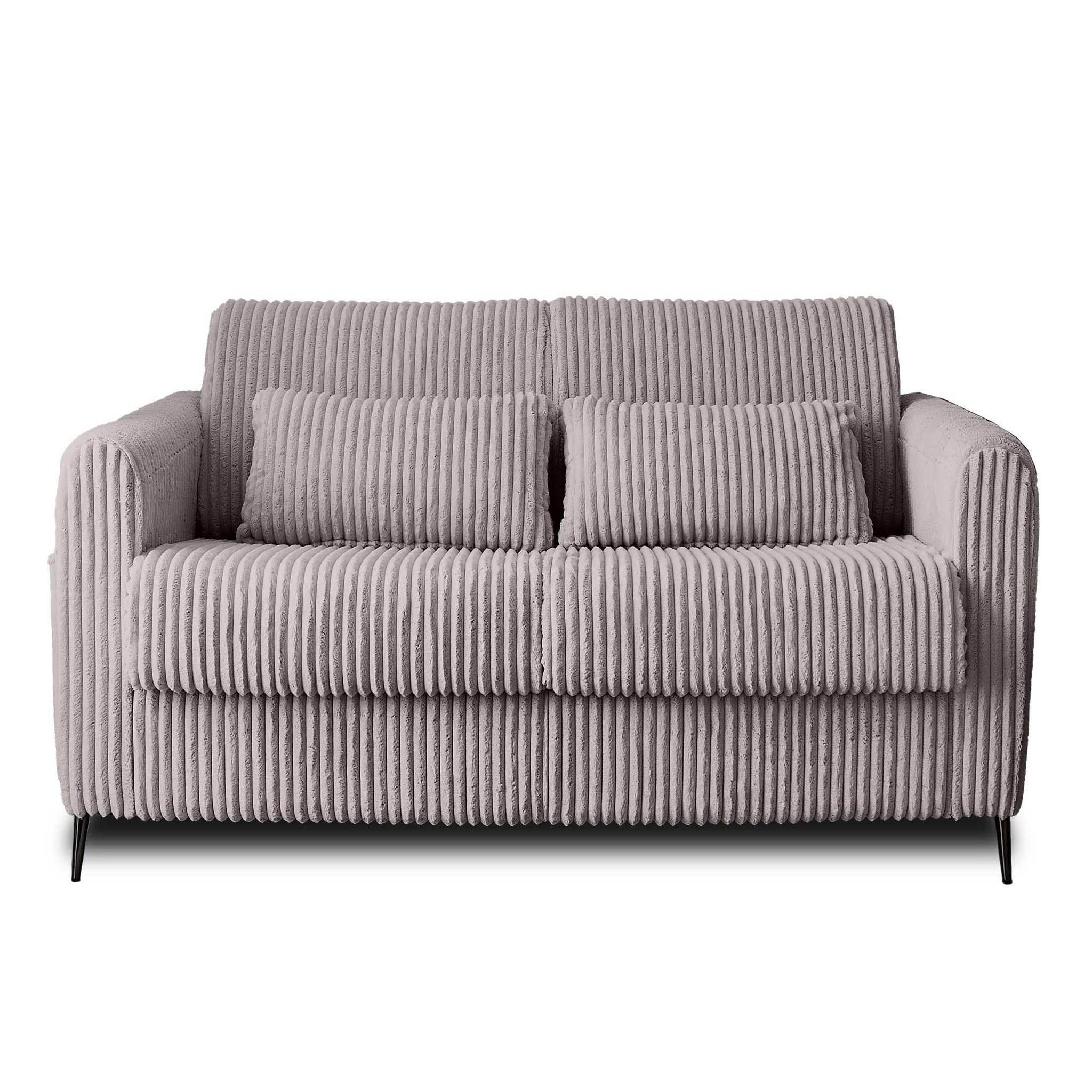 Voir la diapositive 1 : LISA DESIGN Owen - canapé 3 places convertible express couchage quotidien 140 cm matelas 12 cm en velours côtelé grosses côtes