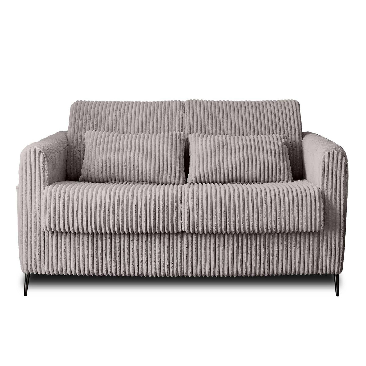 LISA DESIGN Owen - canapé 3 places convertible express couchage quotidien 140 cm matelas 12 cm en velours côtelé grosses côtes