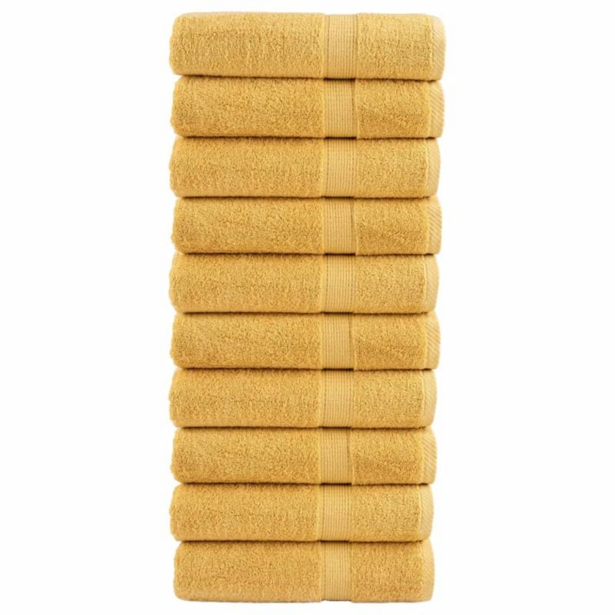 VIDAXL Serviettes de bain de qualité supérieure SOLUND 10 pcs doré