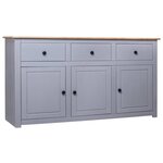 VIDAXL Buffet Gris 135x40x80 cm Pin solide Assortiment Panama